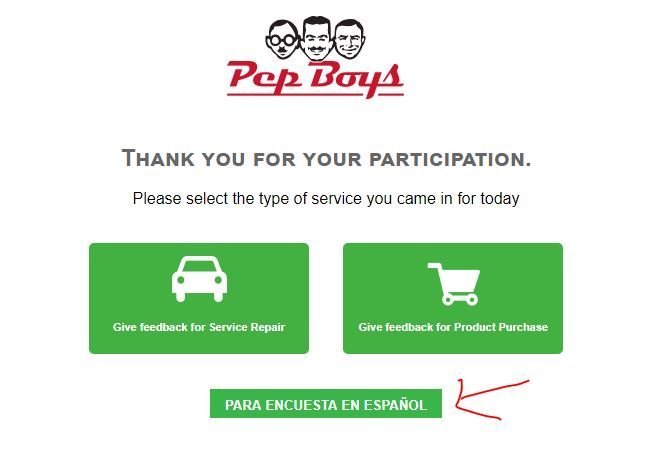 Pep Boys Feedback Survey 