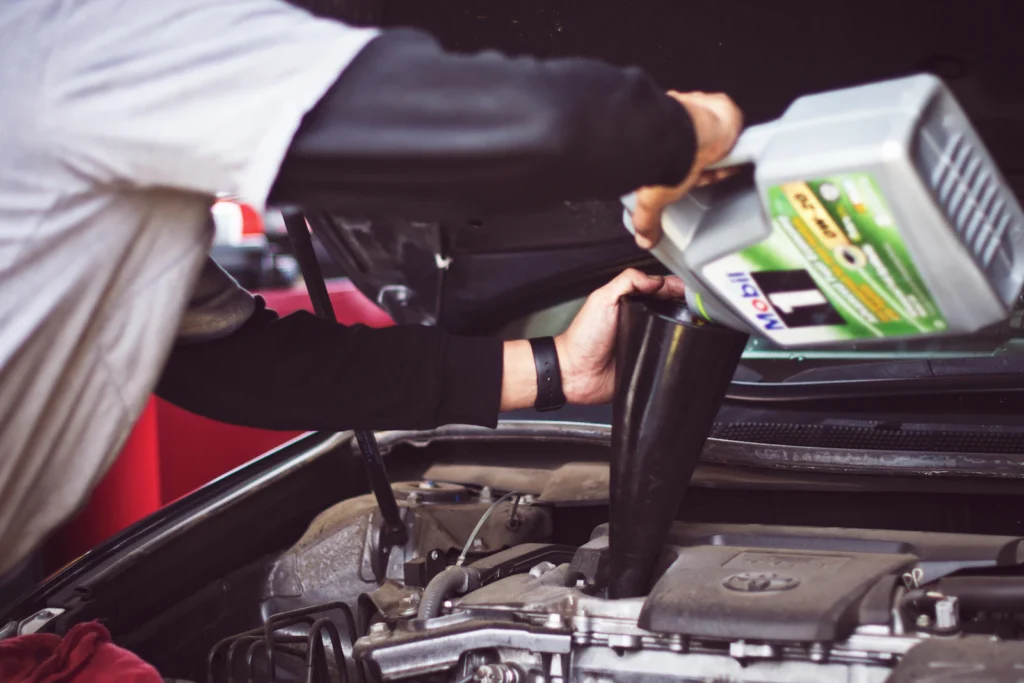 Automotive service center scene illustrating Jiffy Lube customer feedback information